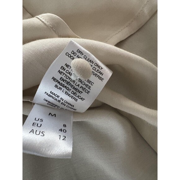 Magali Pascal Slip Dress Medium Cream Lace Trim Adjustable Straps Luxury Base - Picture 9 of 16